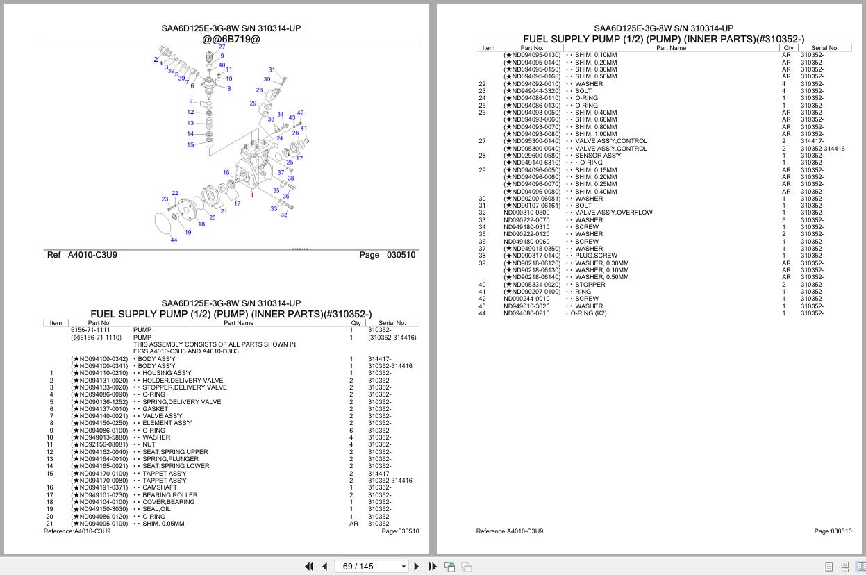 Komatsu Engine SAA6D125E 3G 8W 310314 UP Parts Catalog (2)