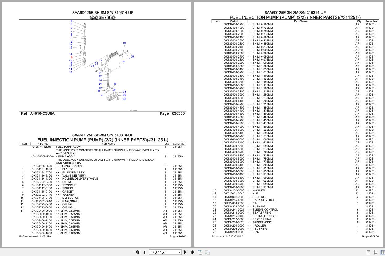 Komatsu Engine SAA6D125E 3H 8M 310314 UP Parts Catalog (2)