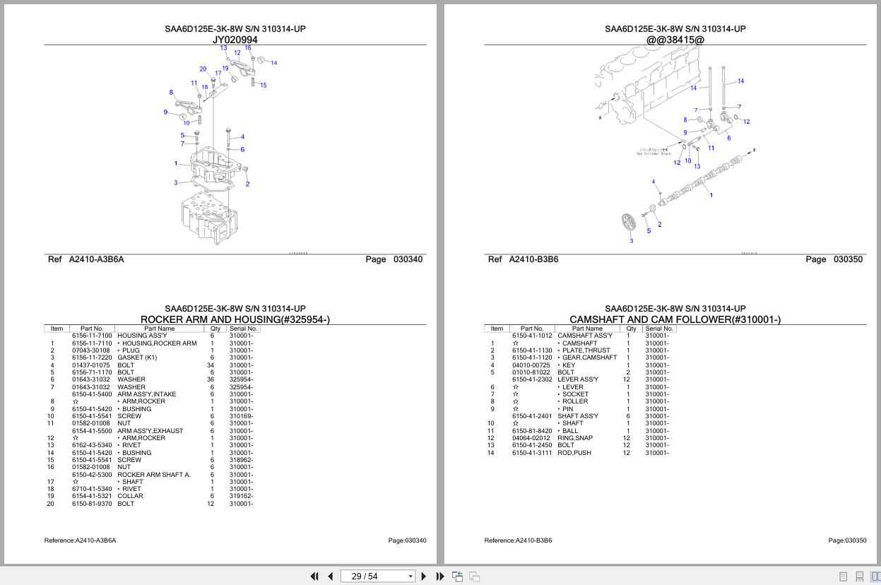 Komatsu Engine SAA6D125E 3K 8W 310314 UP Parts Catalog (2)