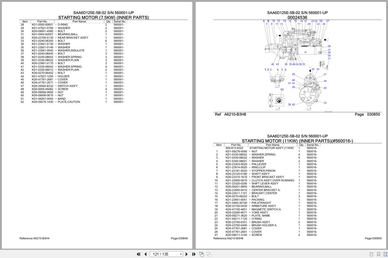 Komatsu Engine SAA6D125E 5B 02 560001 UP Parts Catalog (2)