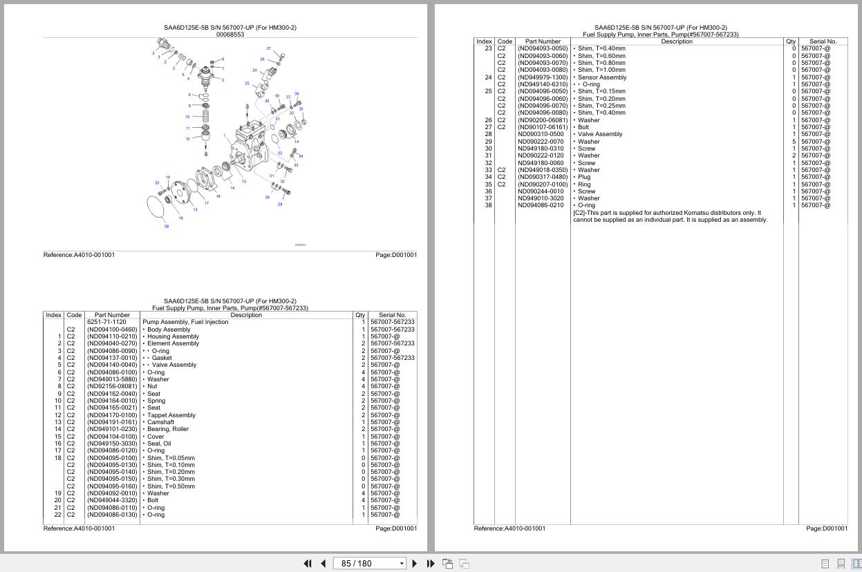 Komatsu Engine SAA6D125E 5B 567007 UP Parts Catalog (2)
