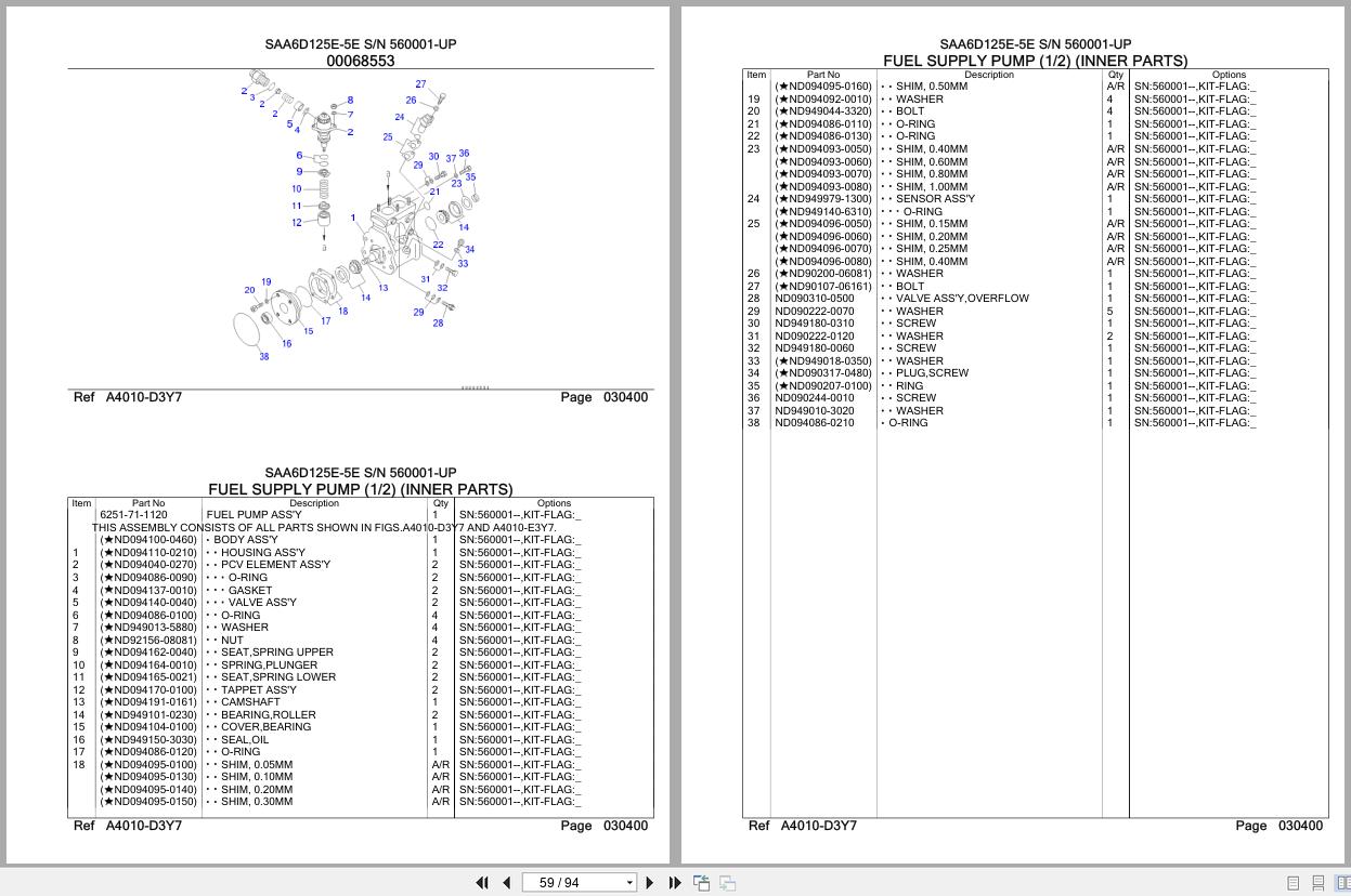Komatsu Engine SAA6D125E 5E 560001 UP Parts Catalog (2)