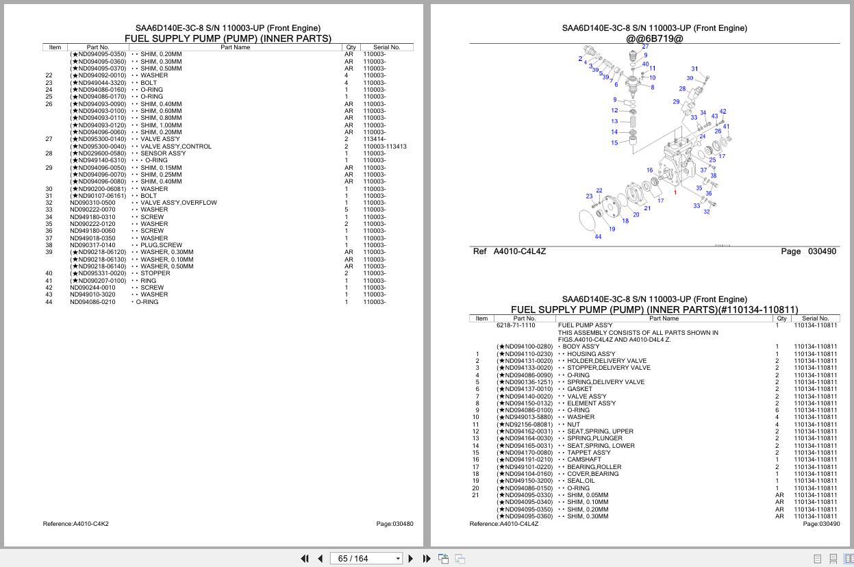 Komatsu Engine SAA6D140E 3C 8 110003 UP Parts Catalog (2)
