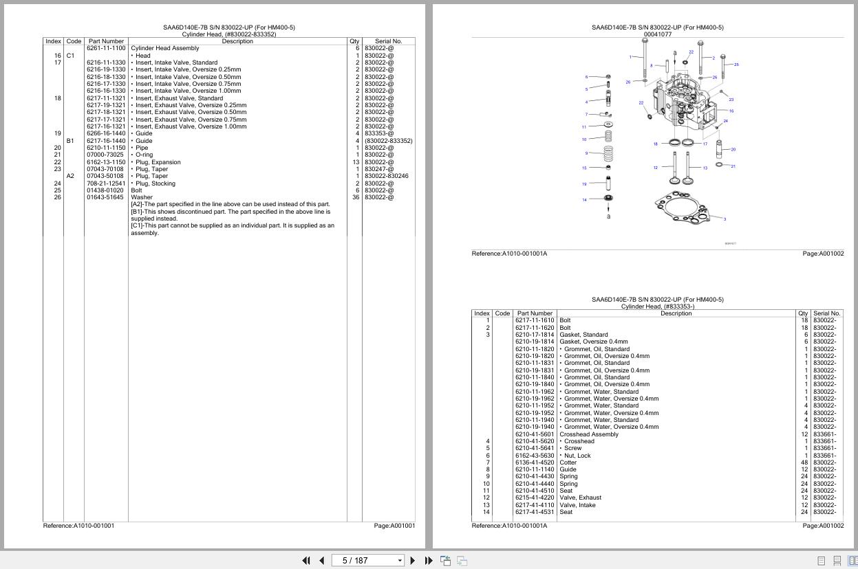 Komatsu Engine SAA6D140E 7B 830022 UP Parts Catalog (2)