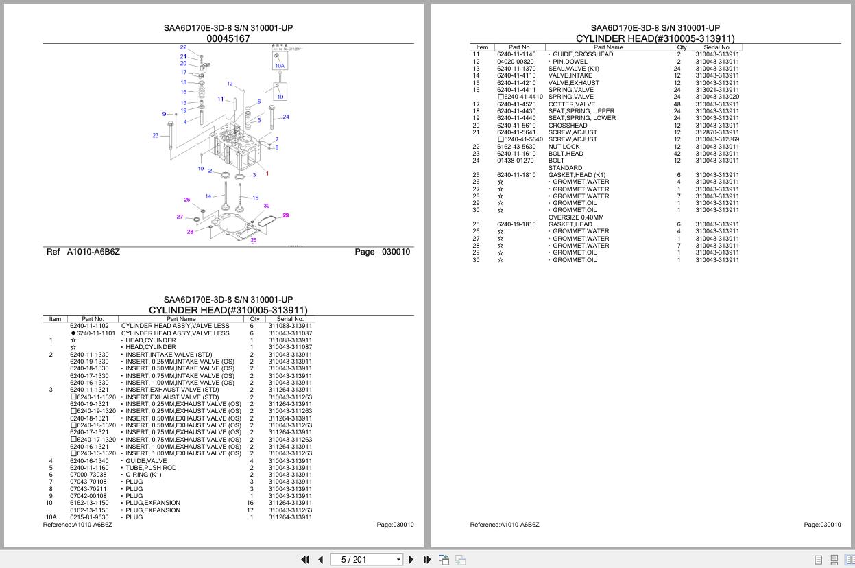 Komatsu Engine SAA6D170E 3D 8 310001 UP Parts Catalog (2)