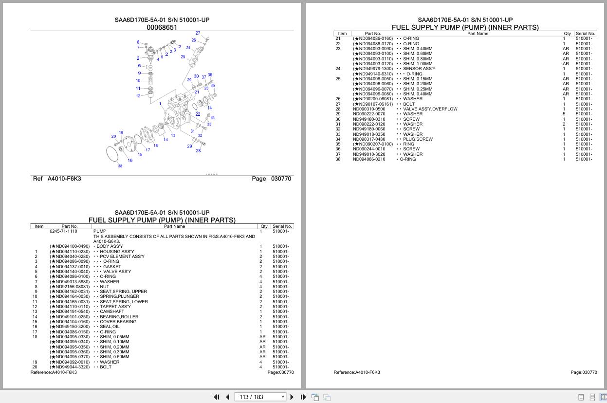 Komatsu Engine SAA6D170E 5A 01 510001 UP Parts Catalog (2)
