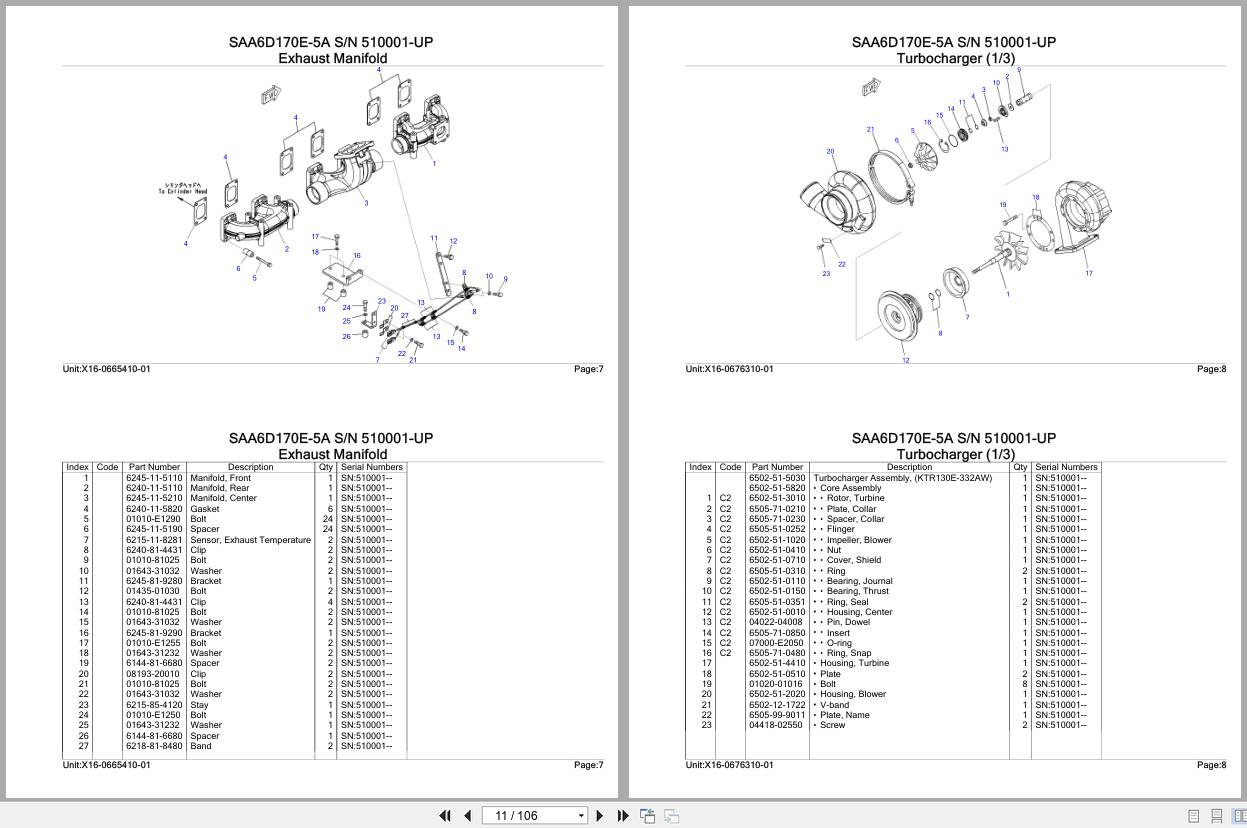 Komatsu Engine SAA6D170E 5A 510001 UP Parts Catalog (2)