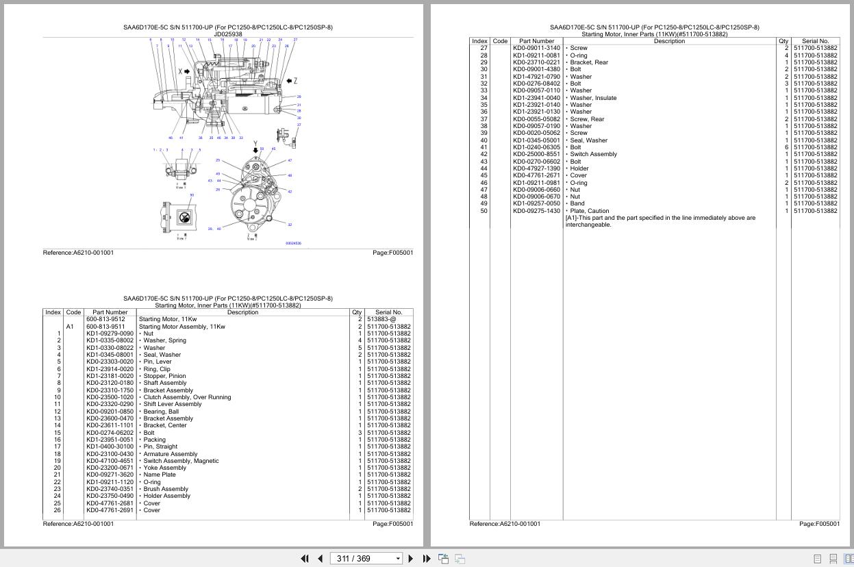 Komatsu Engine SAA6D170E 5C 511700 UP Parts Catalog (2)