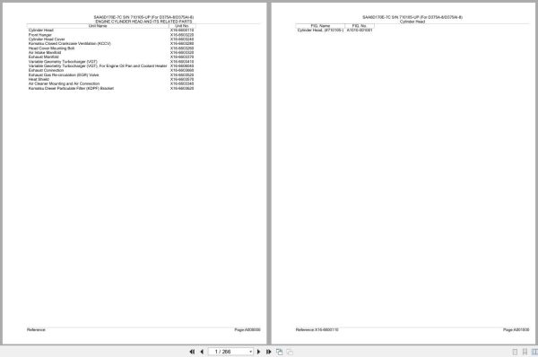 Komatsu Engine SAA6D170E 7C 710105 UP Parts Catalog (1)