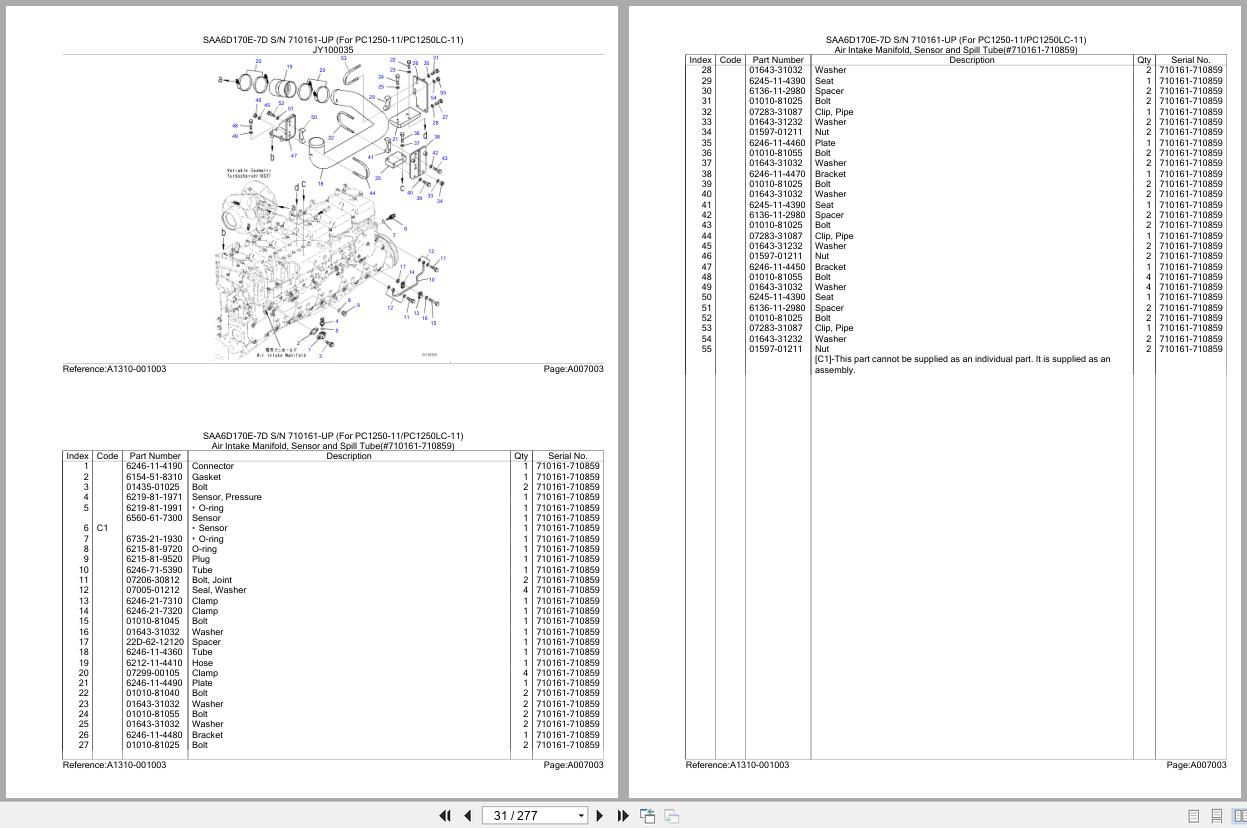 Komatsu Engine SAA6D170E 7D 710161 UP Parts Catalog (2)