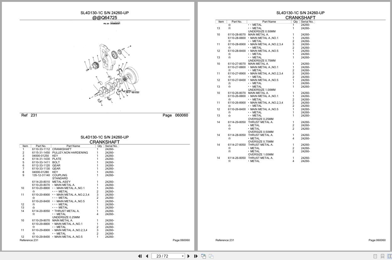 Komatsu Engine SL4D130 1C 24260 UP Parts Catalog (2)