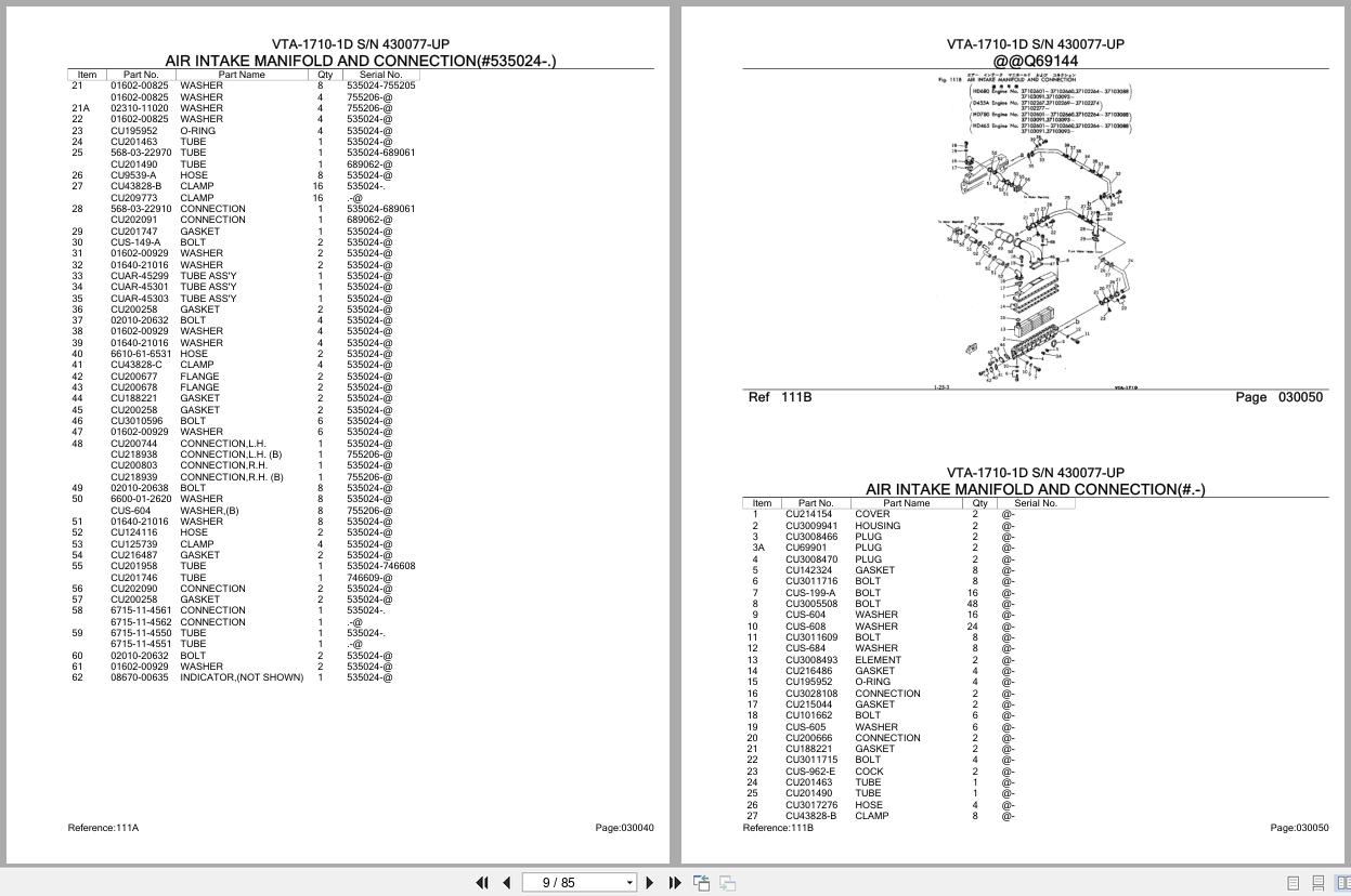 Komatsu Engine VTA 1710 1D 430077 UP Parts Catalog (2)