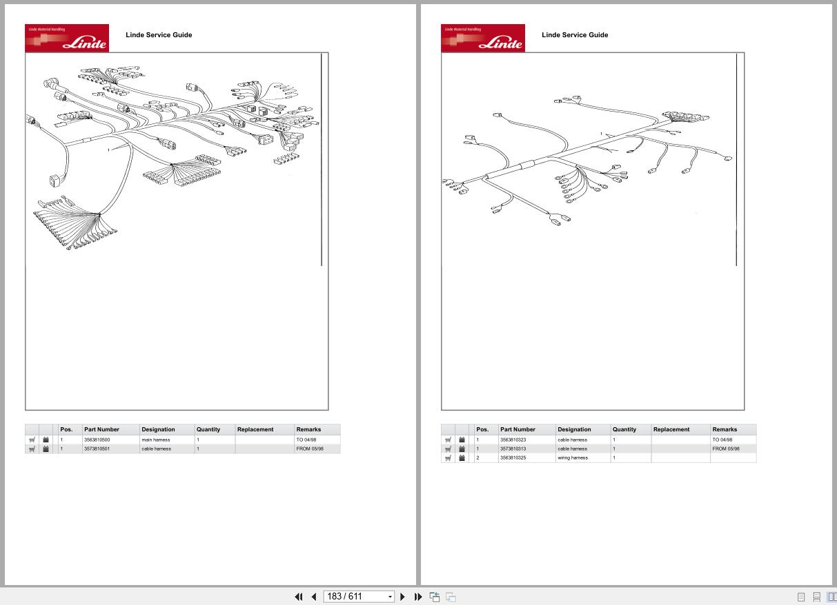 Linde Forklift H Series H356 01 H420 H460 Parts Catalog (2)