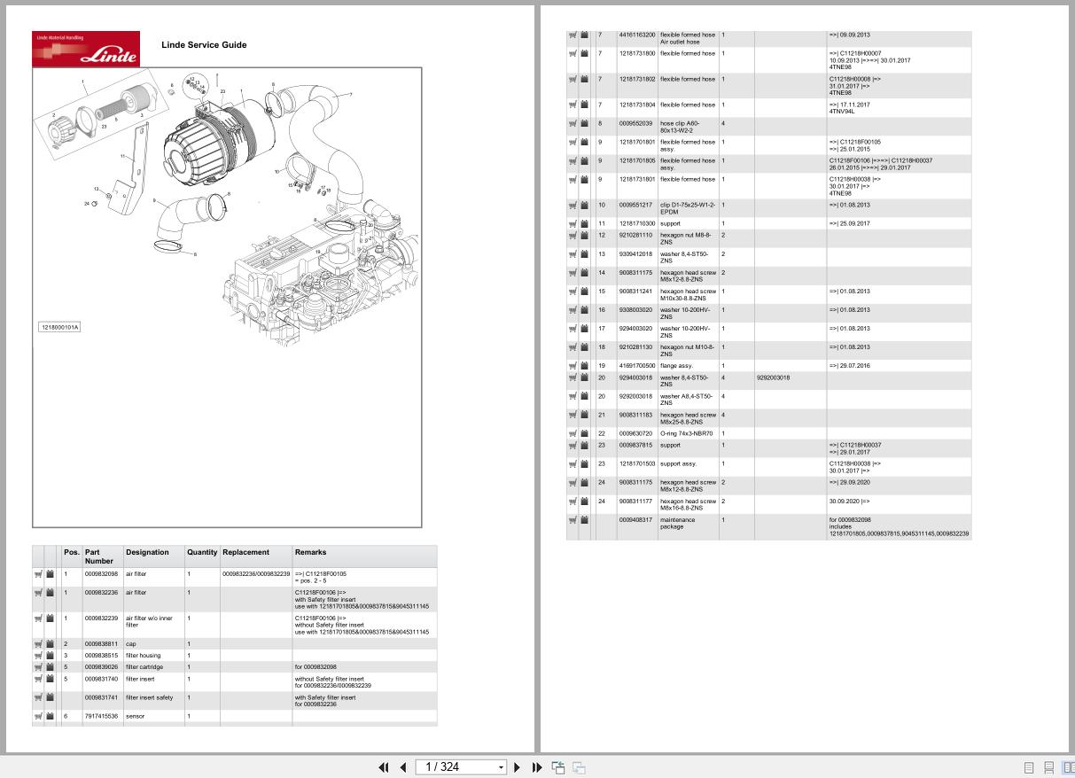 Linde Forklift HT Series HT1218 01 Parts Catalog (1)