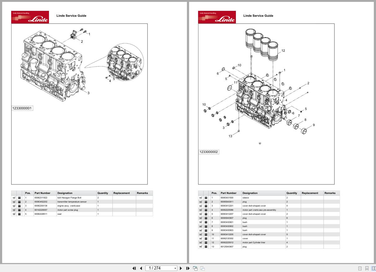 Linde Forklift HT Series HT1233 01 Parts Catalog (1)