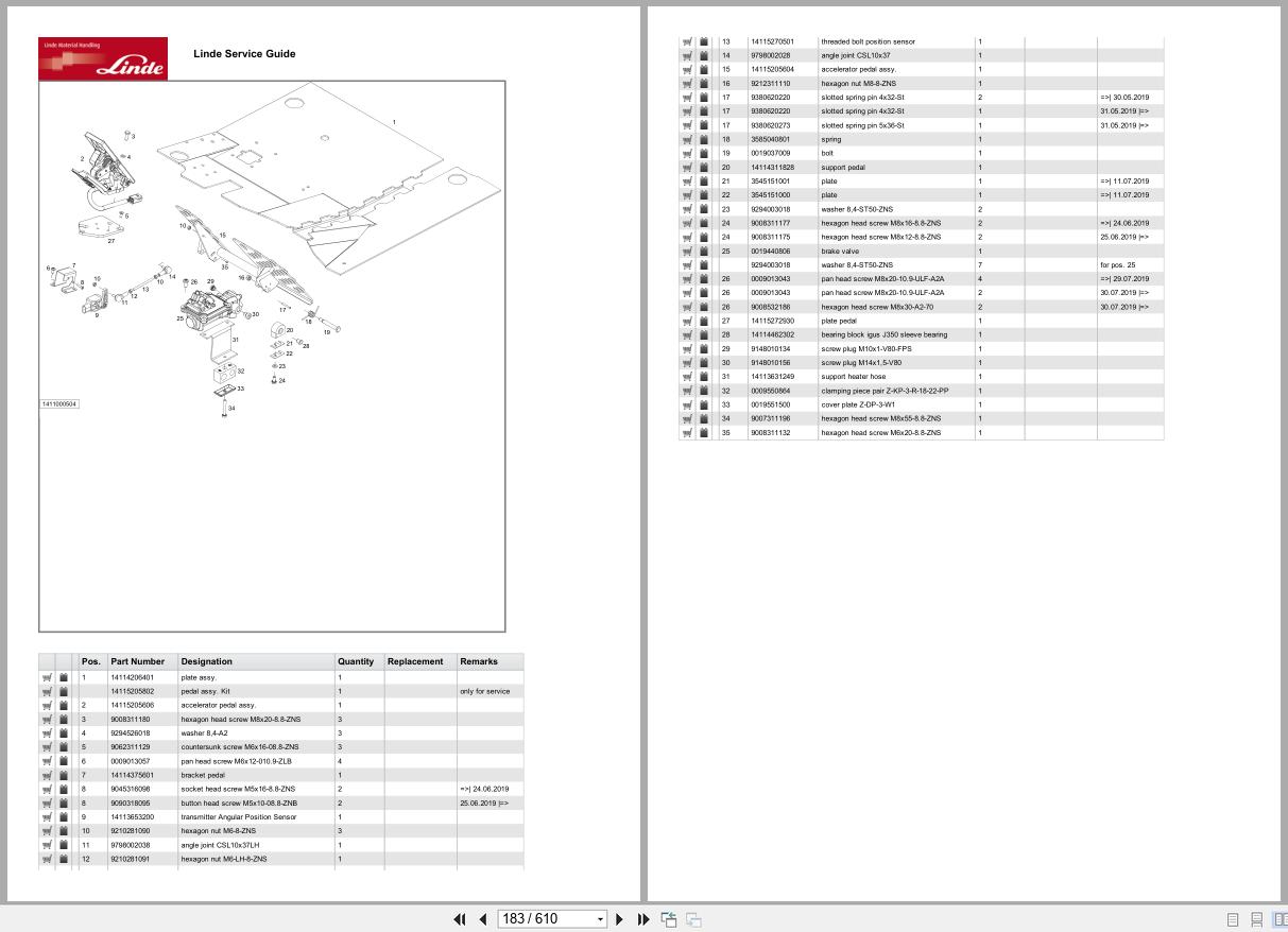 Linde Forklift HT Series HT1411 02 Parts Catalog (2)