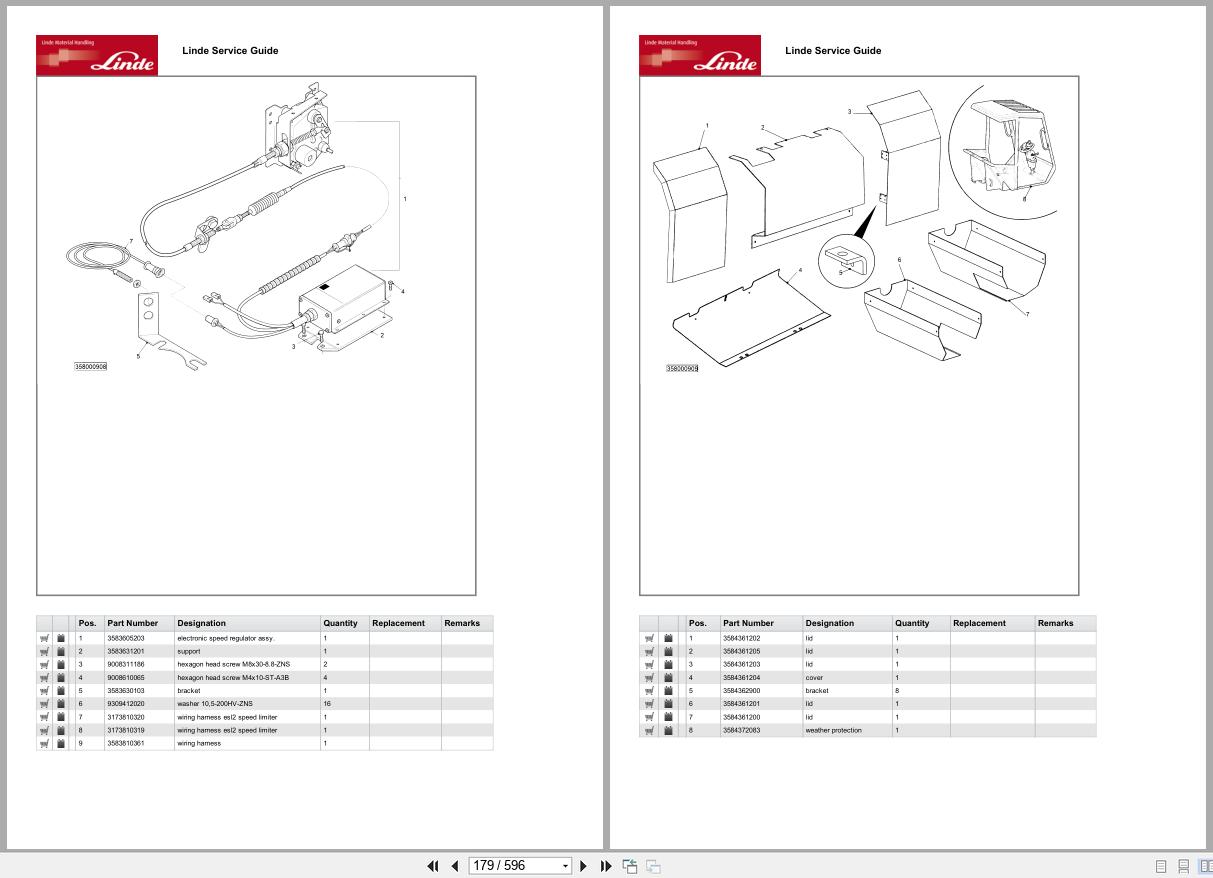 Linde Forklift HT Series HT358 01 HT120 HT150 HT160 HT180 Parts Catalog (2)
