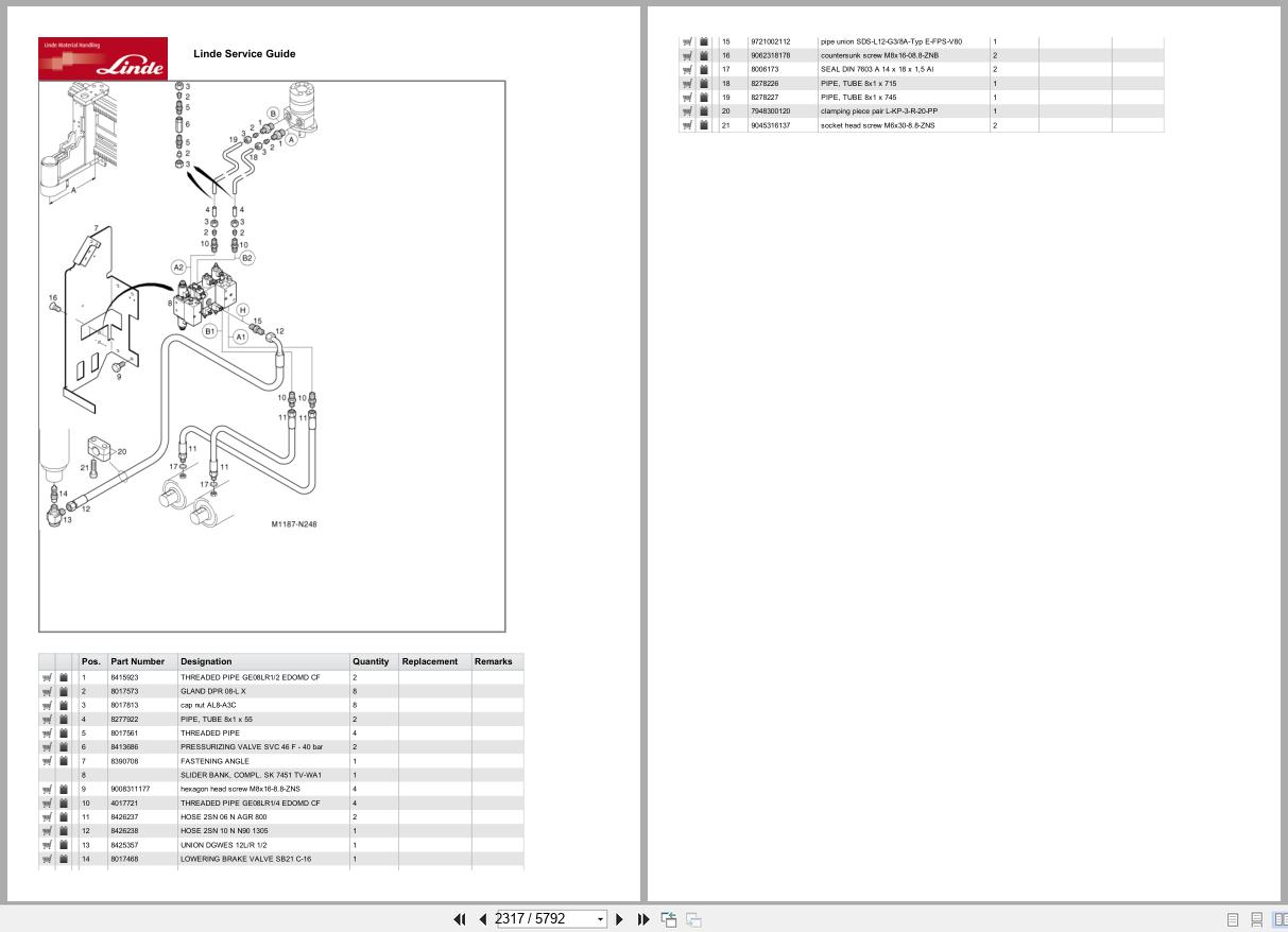 Linde Forklift K Series K010 01 K15 3 Parts Catalog (2)