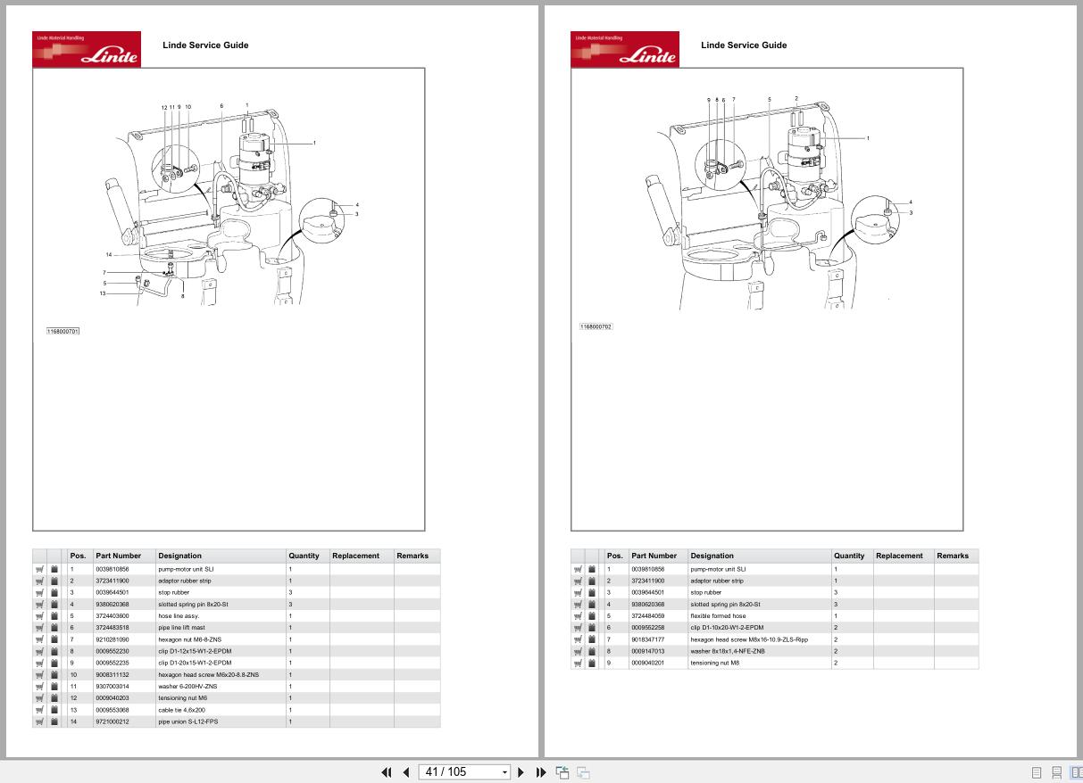 Linde Forklift L Series L1168 01 L14 16L 14AP 16AP Parts Catalog (2)