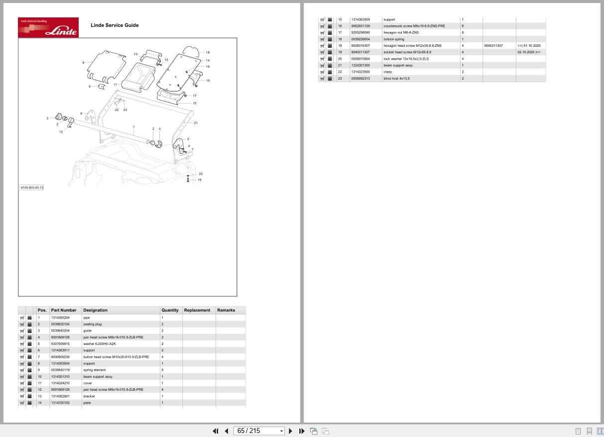 Linde Forklift L Series L133 01 L matic Parts Catalog (2)