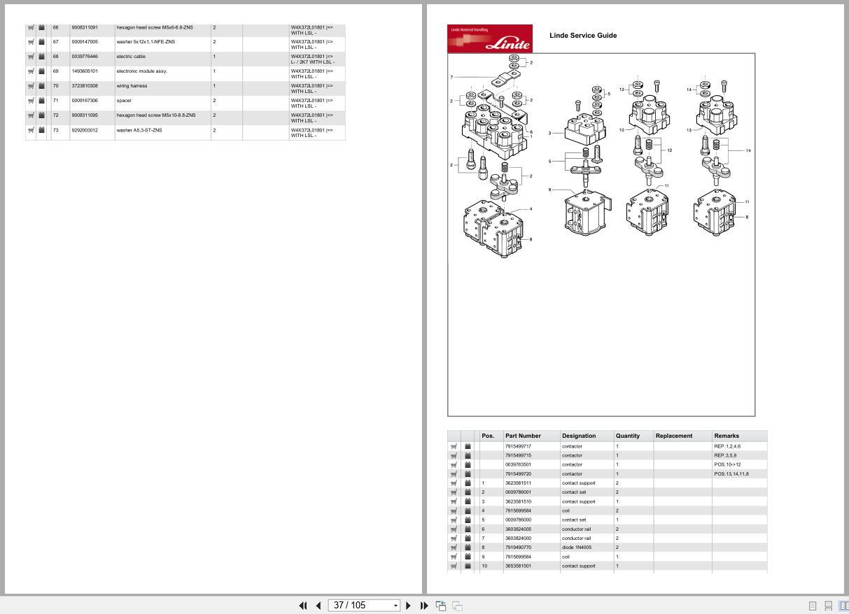Linde Forklift L Series L372 L14 L16 Parts Catalog (2)