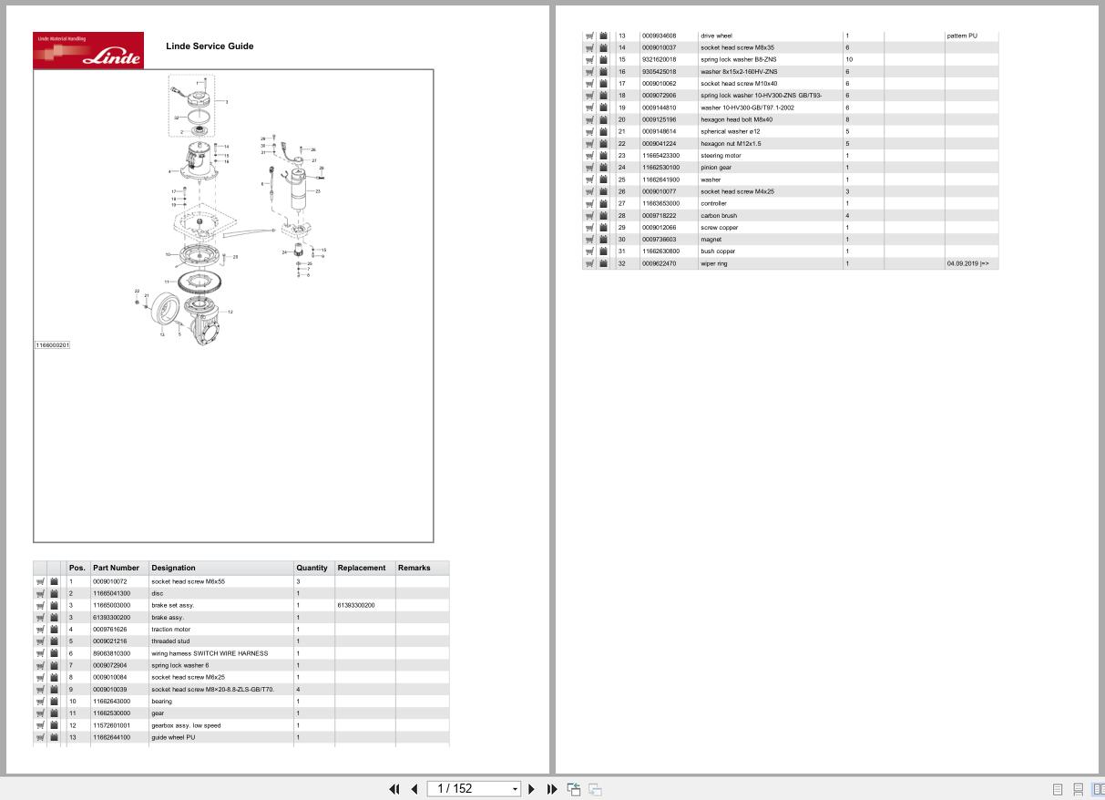 Linde Forklift M Series M1166 01 Parts Catalog (1)