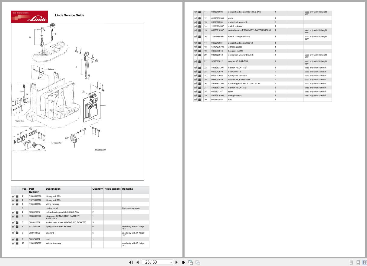 Linde Forklift M Series M8908 01 ML20AS Parts Catalog (2)