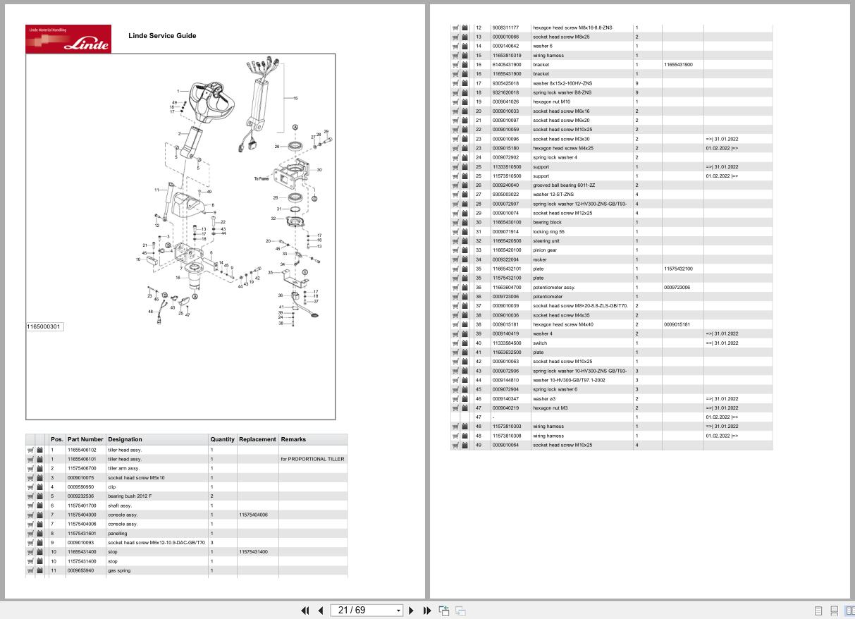 Linde Forklift ML Series ML1165 01 Parts Catalog (2)