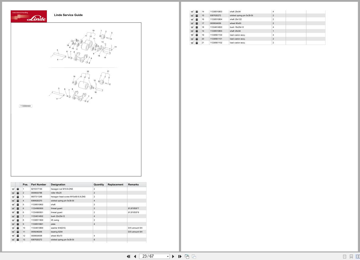 Linde Forklift MT Series MT1133 01 Parts Catalog (2)