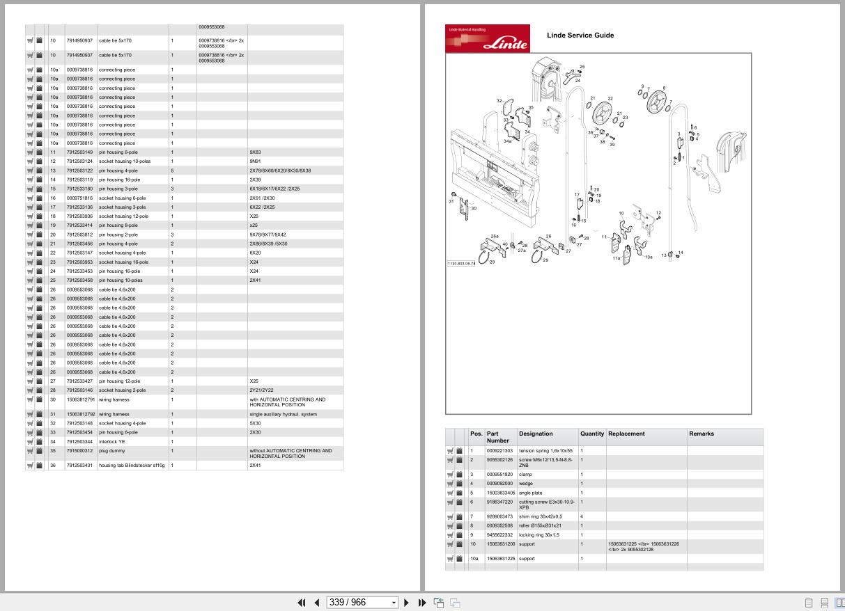 Linde Forklift R Series R1120 01 Parts Catalog (2)