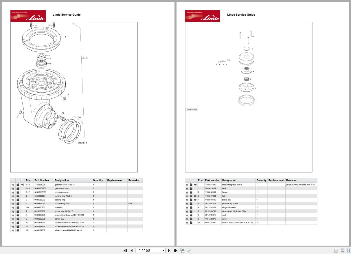 Linde Forklift R Series R1124 01 Parts Catalog (1)