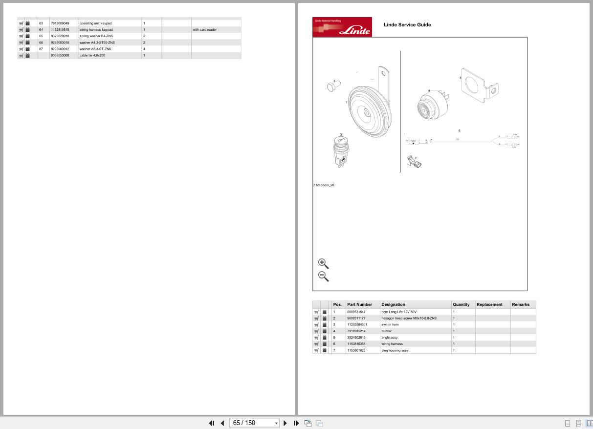 Linde Forklift R Series R1124 01 Parts Catalog (2)