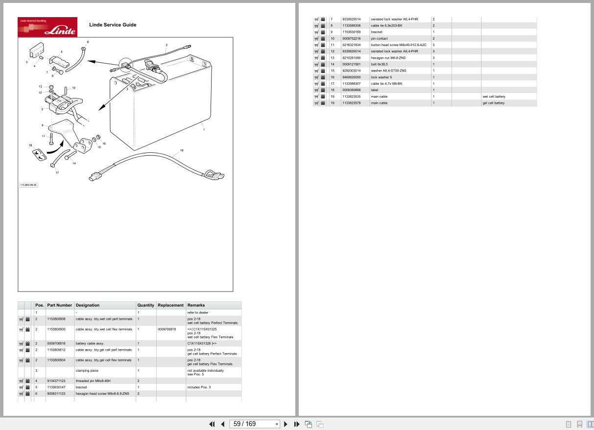Linde Forklift R Series R115 11 R10C 14CS 11 Parts Catalog (2)
