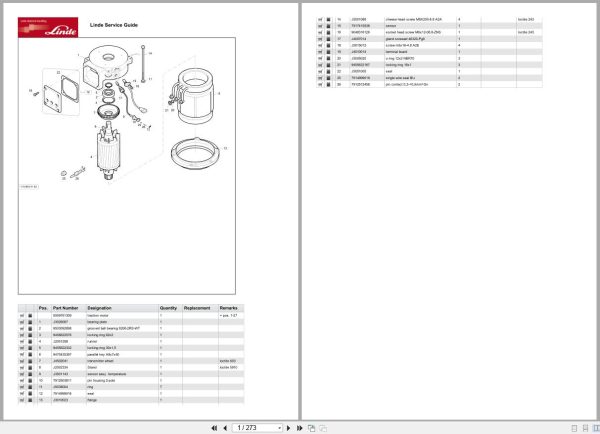 Linde Forklift R Series R115 12 Parts Catalog (1)