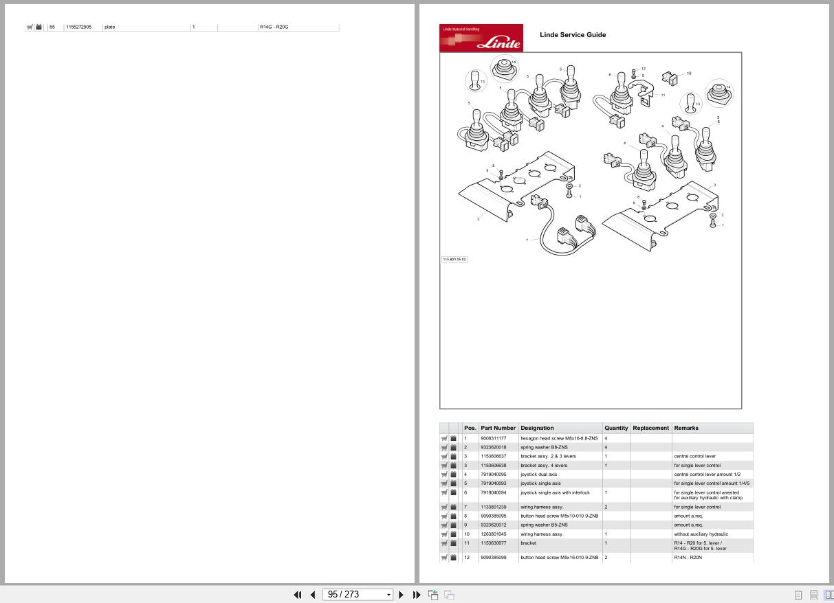 Linde Forklift R Series R115 12 Parts Catalog (2)