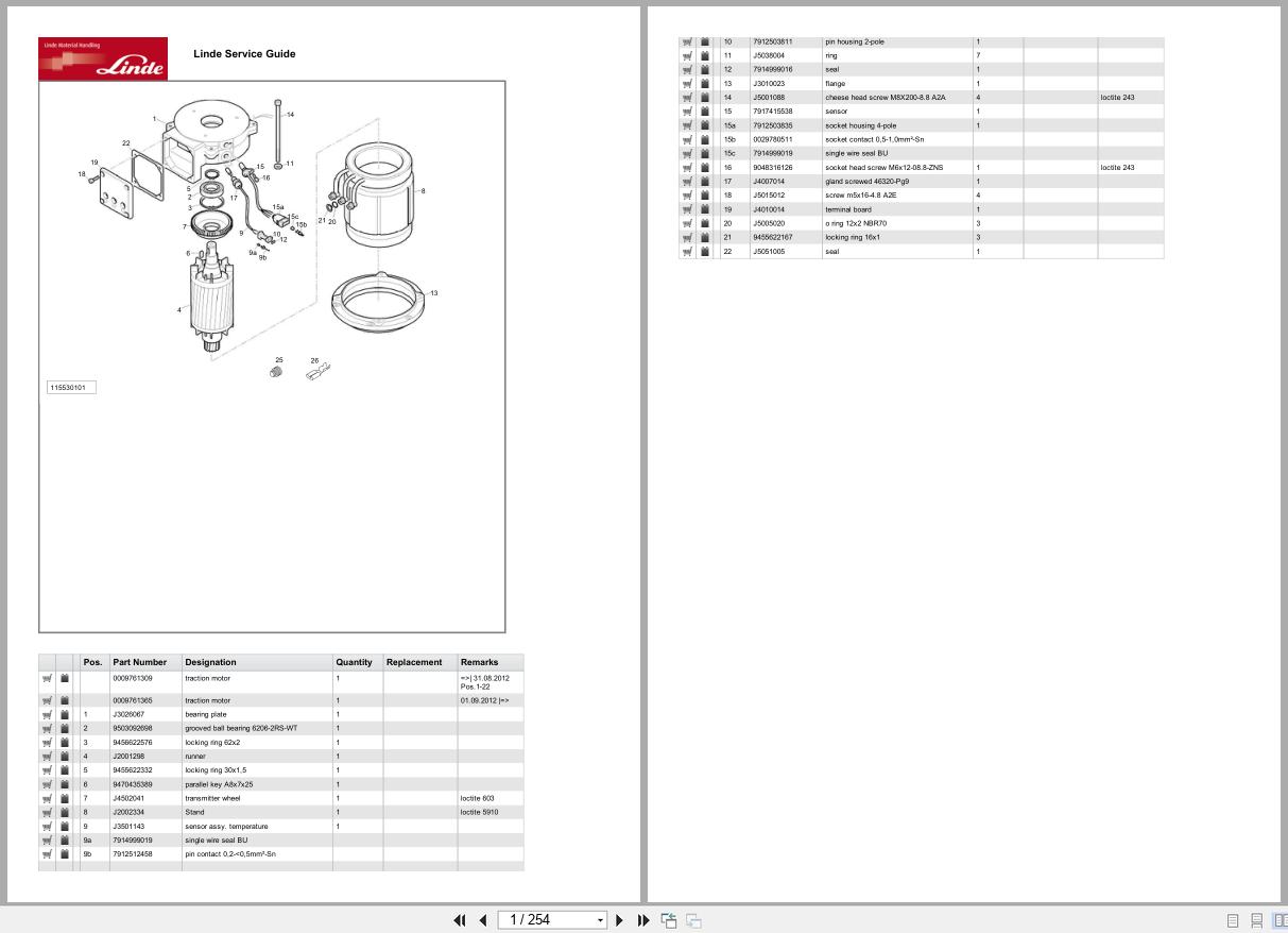 Linde Forklift R Series R115 12 R14 R20 12 Parts Catalog (1)