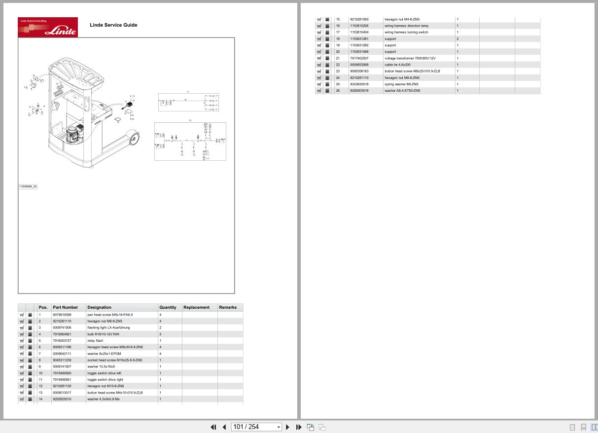 Linde Forklift R Series R115 12 R14 R20 12 Parts Catalog (2)