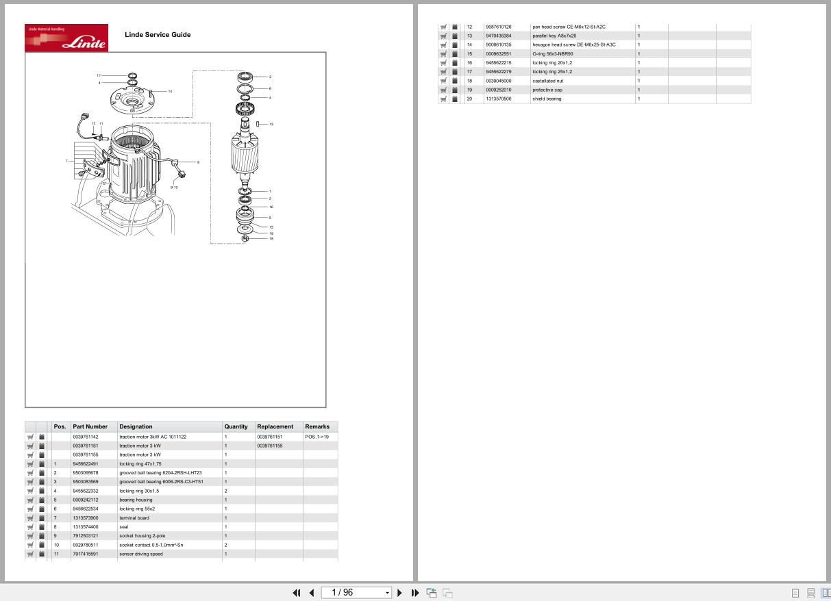 Linde Forklift V Series V111 01 N20VI VLI Parts Catalog (1)