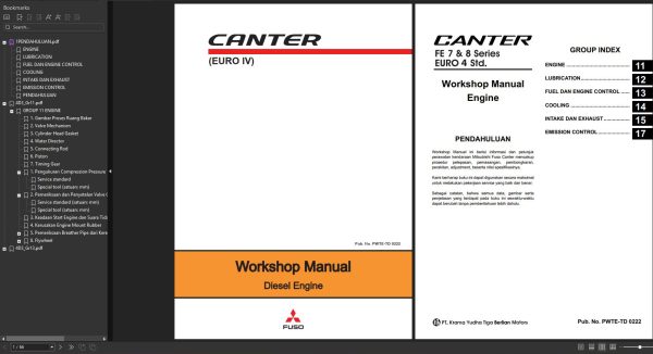 Mitsubishi FUSO Canter EURO IV FE 7 8 Series Engine Chassis Shop Manual 1