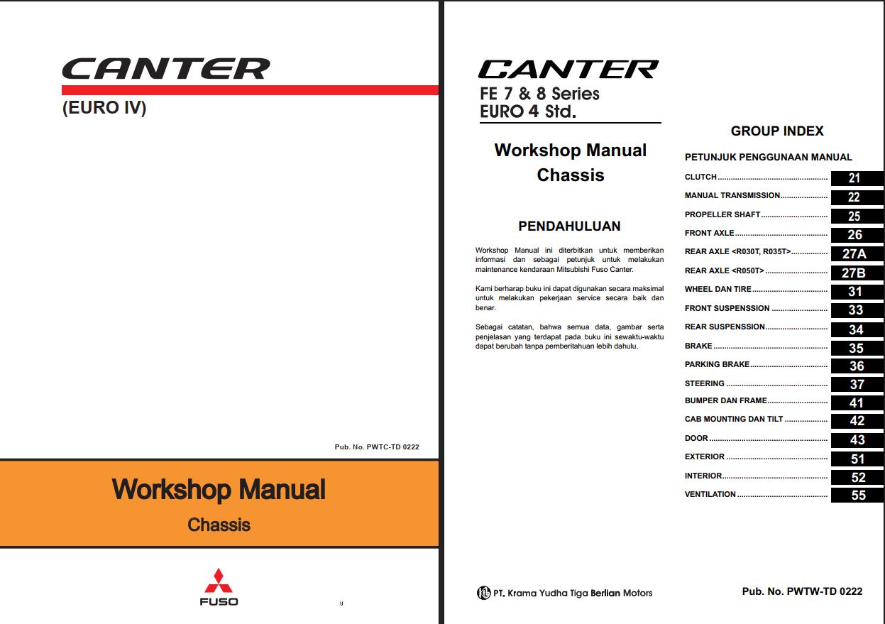 Mitsubishi FUSO Canter EURO IV FE 7 8 Series Engine Chassis Shop Manual 2