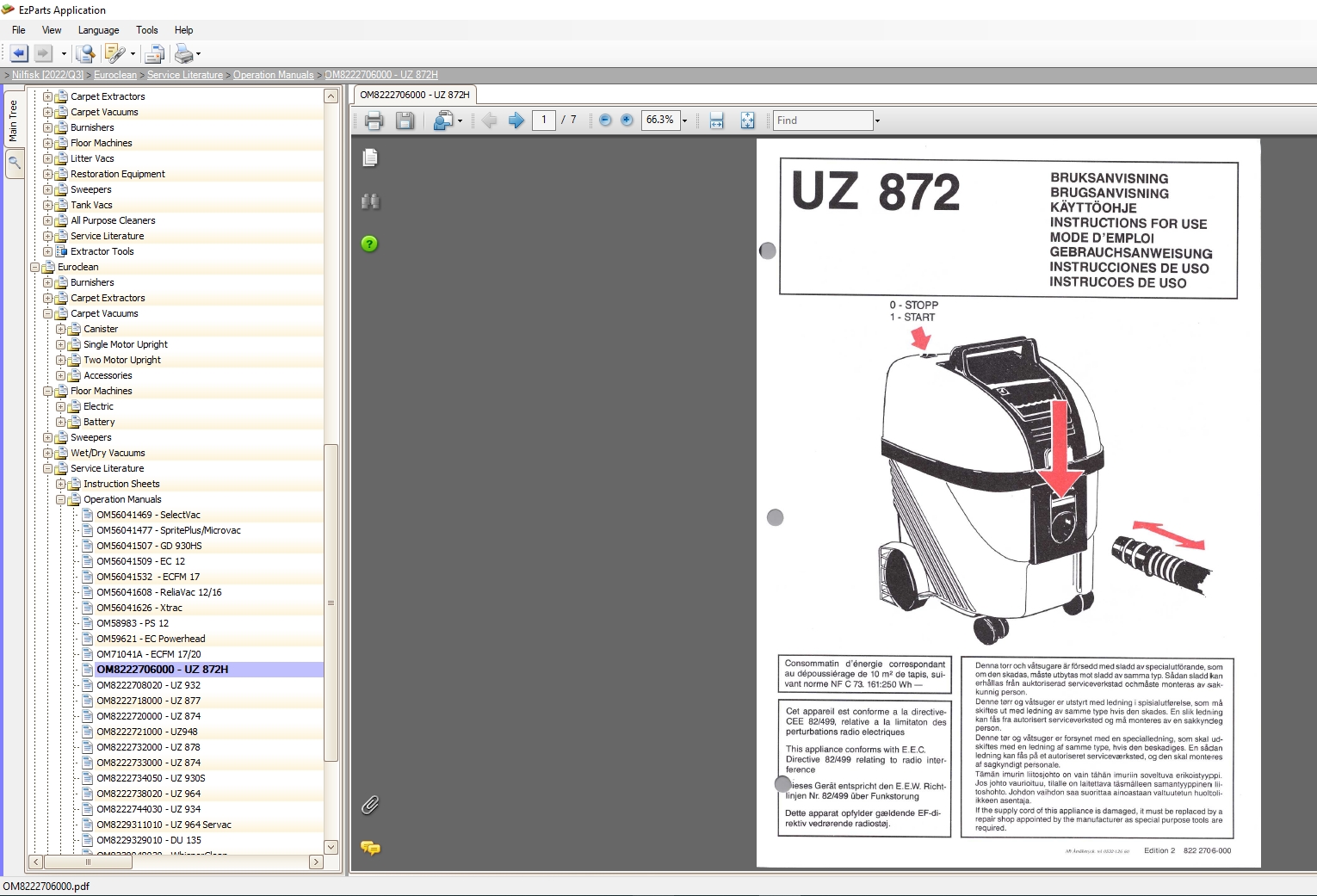 Nilfisk 2022 Q3 Service Parts Schematic Documentation 3