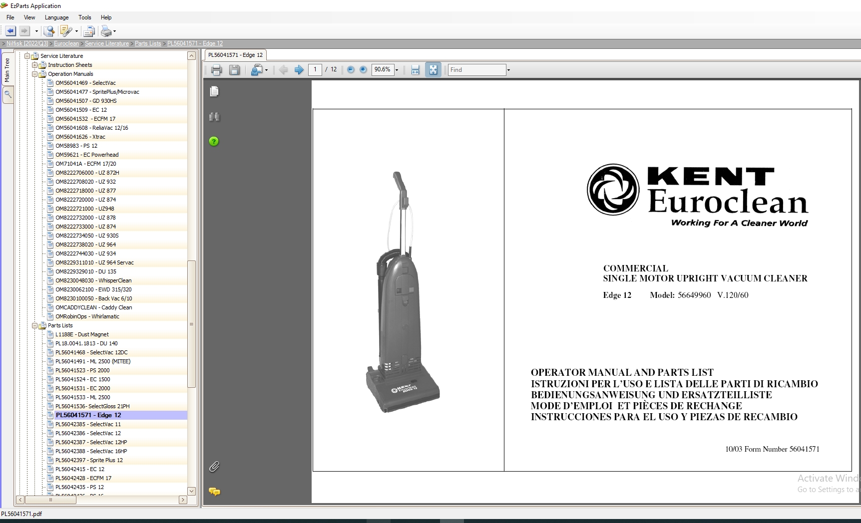 Nilfisk 2022 Q3 Service Parts Schematic Documentation 4