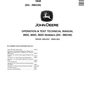 Timberjack 360D 460D 560D Skidders Operation Test Manual TM1879 (1)