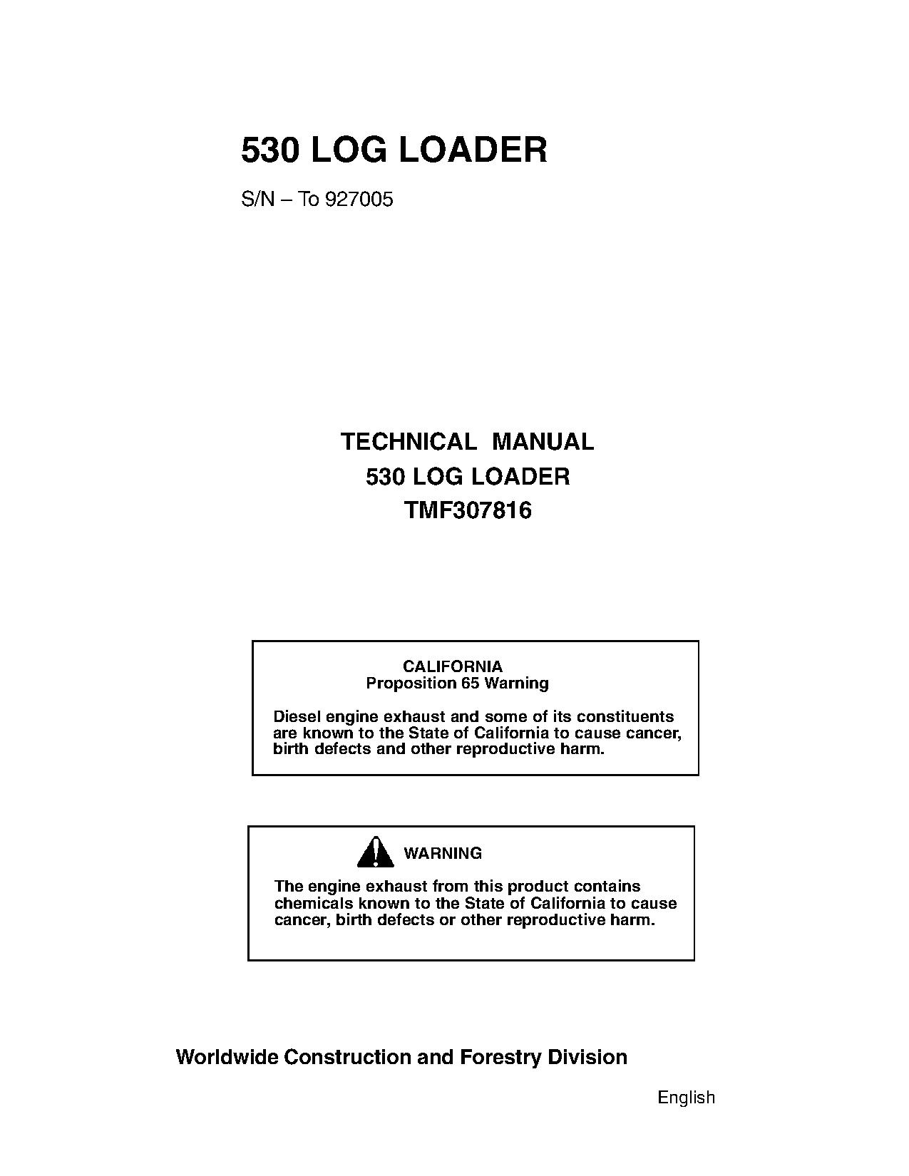 Timberjack 530 Log Loaders Workshop Manual TMF307816 (1)