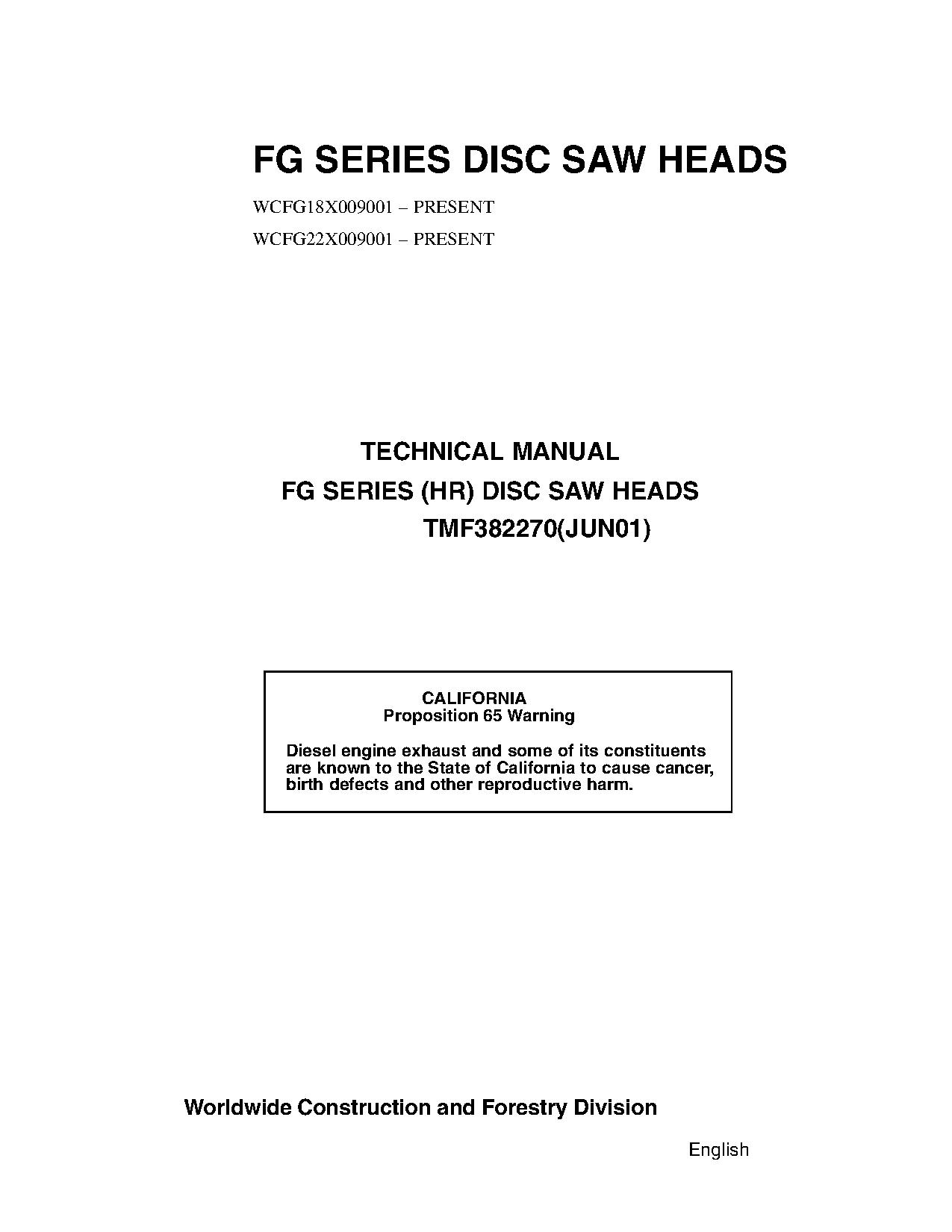 Timberjack FG18 FG22 Felling Heads Technical Manual TMF382270 (1)