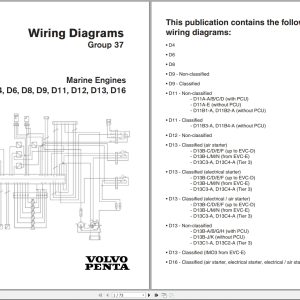 Volvo Penta Marine Engines D4 to D16 Group 37 Wiring Diagram 47702819 05 2019 1
