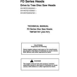 Waratah FD18 FD21 FD22 Felling Heads Technical Manual TMF381707 (1)