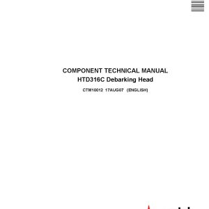 Waratah HTD316C Debarking Heads Component Technical Manual CTM10012 (1)