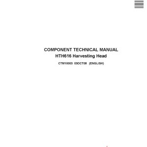 Waratah HTH616 Harvesting Heads Component Technical Manual CTM10003 (1)