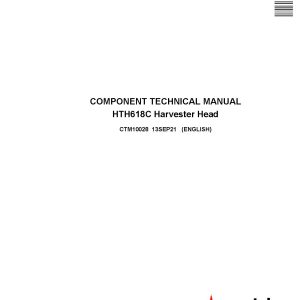 Waratah HTH618C Harvester Heads Component Technical Manual CTM10028 (1)